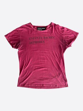 Enfants Riches Deprimes Red & Black Distressed Classic Logo T-Shirt